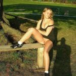Bare-assed Brunette Flashes Her Goods in Public